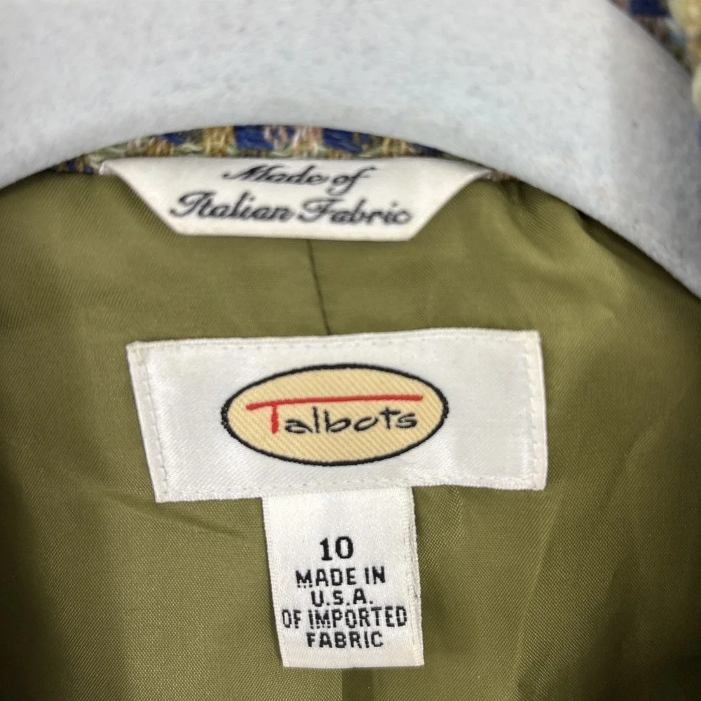 Talbots Wool Blazer Vintage Green Tweed Womens Size 10 Vintage Coquette USA - Picture 3 of 12